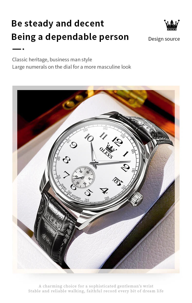 Olevs Leather Strap WaterproofQuartz Watch for Men - Premium Watches from Zeppelin - Just $40! Shop now at Dressmycell.com Olevs Leather Strap WaterproofQuartz Watch for Men - Premium Watches from Zeppelin - Just $40! Shop now at Dressmycell.com